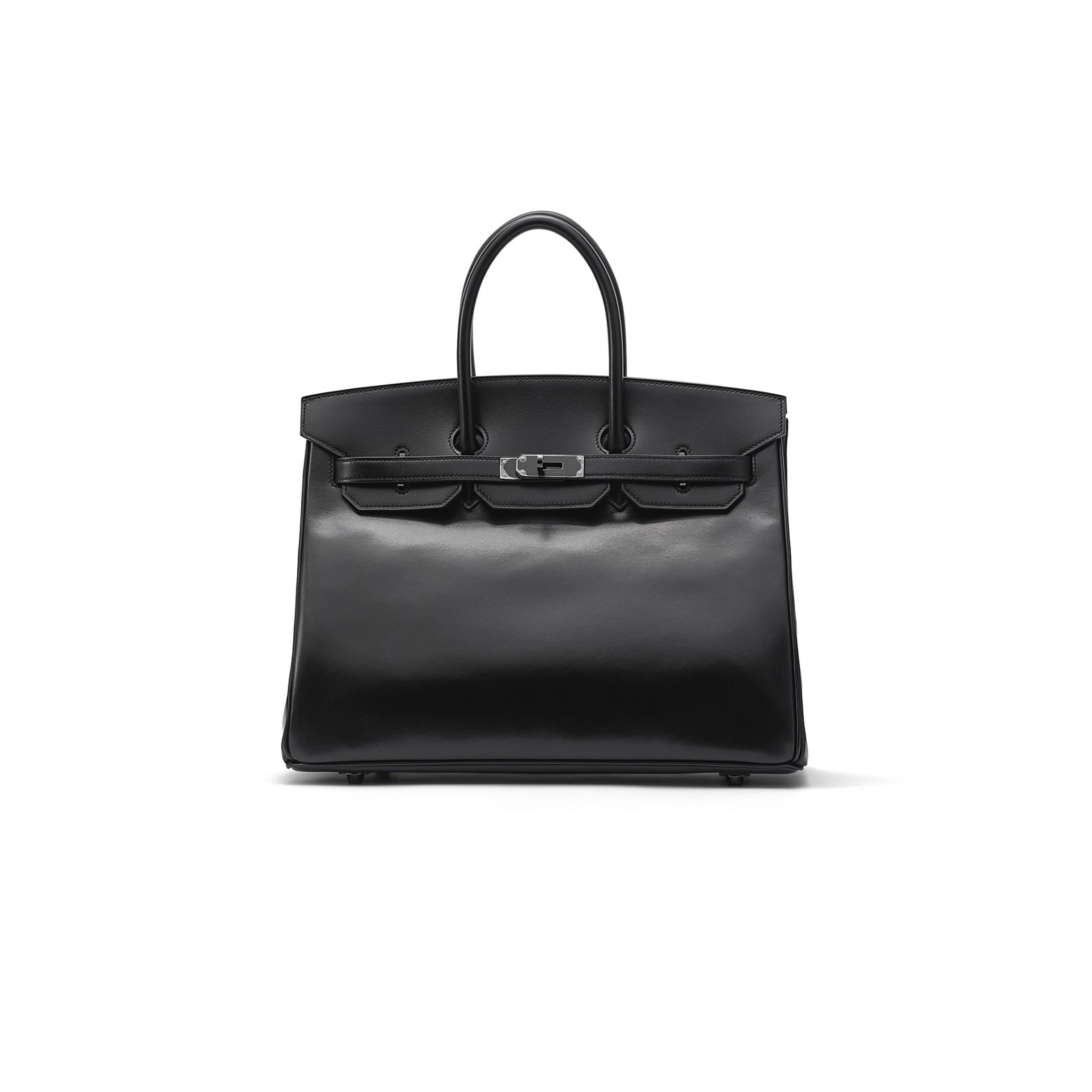 H**me5 BIRKIN 35 BOX LEATHER BLACK BAG H028698CK89 (35*25*18cm) Master Quality